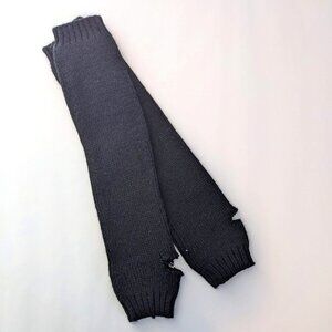 NWOT Black Knit Arm Warmers Fingerless Gloves with Thumb Hole